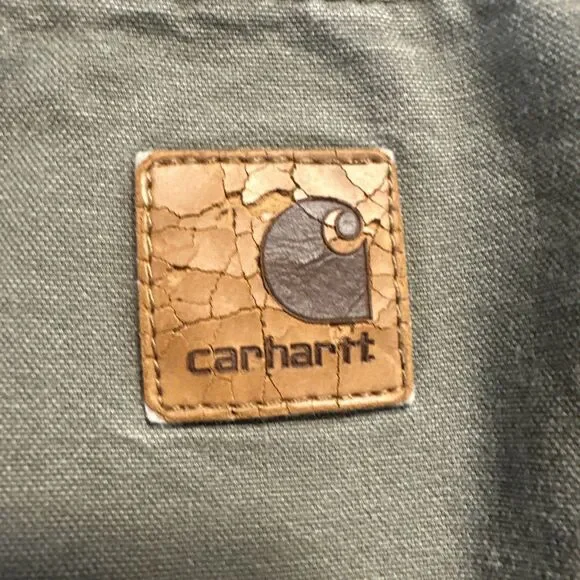 Carhartt Carpenter Canvas Work Pants Dungaree Fit B151 LBR Mens 44x32 Brown - Picture 9 of 10